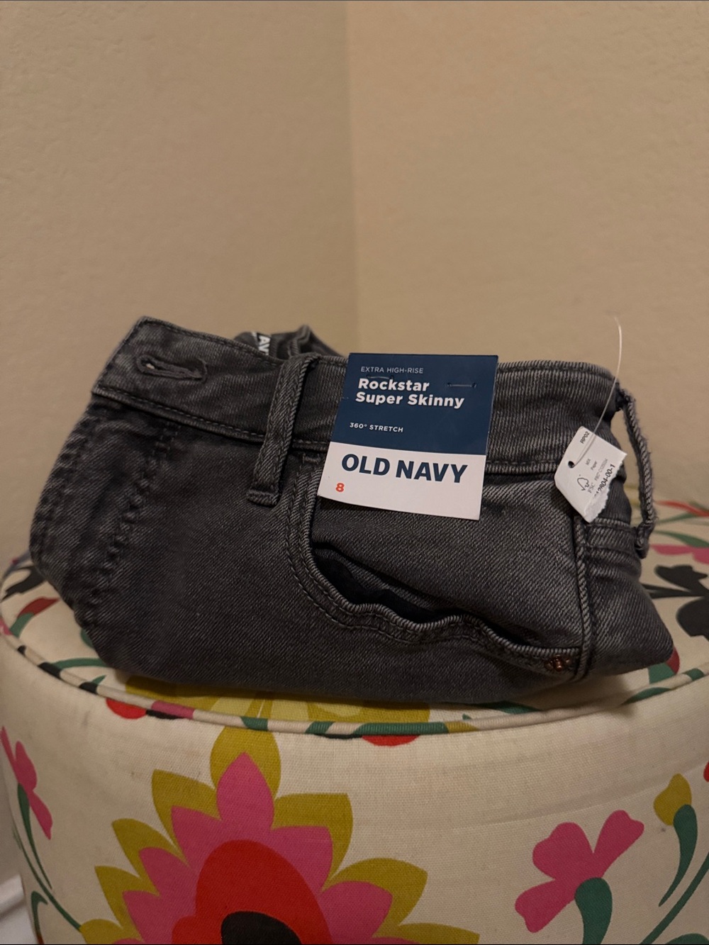 Old Navy Women Rockstar Super Skinny 360 Stretch extra high rise Charcoal SIZE 8